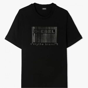 DIESEL “Only the Brave” Barcode Graphic 100% Cotton Tee